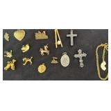 VTG Gold Tone Charms,Necklaces