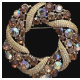 GT Wreath w/ Brown and Aurora Borealis Rhinestones