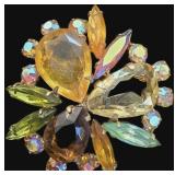 Multi-Colored Rhinestone Brooch