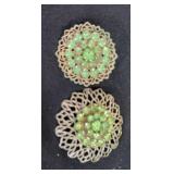 Beautiful Gold Tone w/ Green Accents