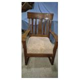 Antique (?) Mission Style Oak Rocking Chair