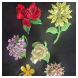 Painted Flowers Pins