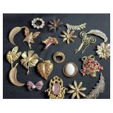 VTG Gold Tone Brooches