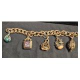 VTG Copper Chunky Charm Bracelet/