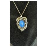 Sterling Silver Leaf Filigree/Star Sapphire