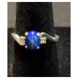 18K HGE Star Sapphire White Gold Ring