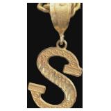 10K Letter S Pendant