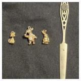 Gold Plated Animal Charms (Unmarked)