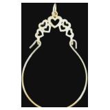14K Gold Heart Charm Holder