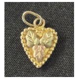 10K  Black Hills Gold Heart Pendant