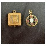 VTG Square Brass Pendant Locket with Etched