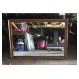 Rectangular Gold Framed Mirror w/ Ornate Finish