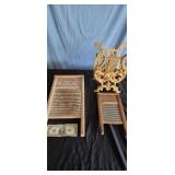 Vintage Wash oards (2) & Metal Magazine Rack