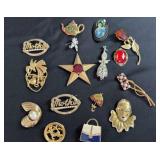 VTG 1960ï¿½s GP Star Brooch w/Citrine Rhinestone