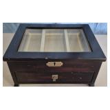 Wooden Jewelry Box with Glass Lid