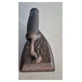 Antique Cast Iron Sad Iron with Ribbed Handle