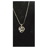 .Sterling Silver Heart Pendant Necklace