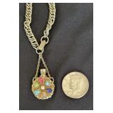 VTG Gold Tone Perfume Bottle Charm Bracelet