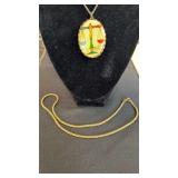 Enameled Libra Zodiac Scales of Justice Pendant