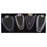 Purples/Lavendar,White Beaded Necklaces