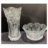 Cristal G. Durand Vase (12in) & Serving Bowl (9in