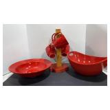 Red Serving Bowls & Coffee Cup tree