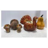 Turkey S&P Shakers, Sugar bowl & Rolls