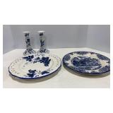 Blue Danube Onion Skin Candlestick Holders