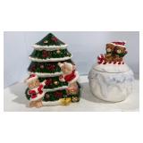 Christmas Teddy Bear Cookie Jars