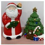 Santa Claus & Christmas Tree Cookie Jars