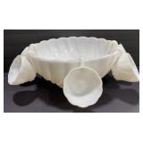 Milk Glass Punch Bowl & Cups
