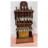 Silver Plate Collectors Spoons & Rack