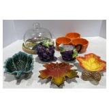Leaves & Fruit Candy Dishes and Cream/Sugar
