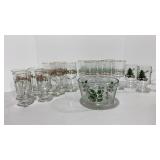 Christmas Serving Bowl & Drinkware