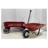 Doll Size Radio Flyer Wagon & Wheelbarrow