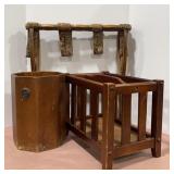 Wooden Magazine Rack, Luggage Stand  & Trash Can