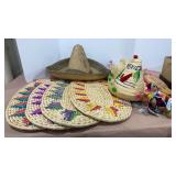 Straw Hat & Place Mats from Mexico