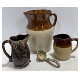 Stoneware & Red Clay Pitchers and Creamers