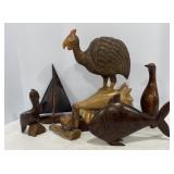 Hand Carved Mahogany & Other Wooden Figures
