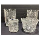 Crystal Vases, Bowl & Candy Dish