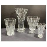 Heavy Crystal Base Flower Vases