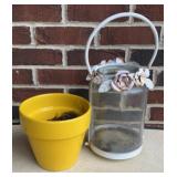 Planter & Glass Jar Candle Holder