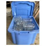Tote of 32 qt canning jars