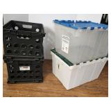 Totes (2), Storage Crates (2)