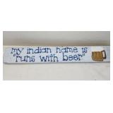 Wood Sign, "Run with Beer"