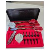 Darts (3), tips, tool, in carrying case