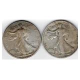Silver Half Dollar Coins (2) 1946 & 1944S
