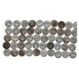 Silver Mercury Dimes, (50)