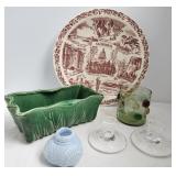 Vintage Planter, plate, jar, candle holders