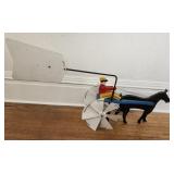 Weather vane, horse & buggy, wood